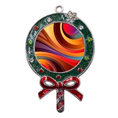 Abstract Colorful Background Wavy Metal X mas Lollipop With Crystal Ornament by Sarkoni