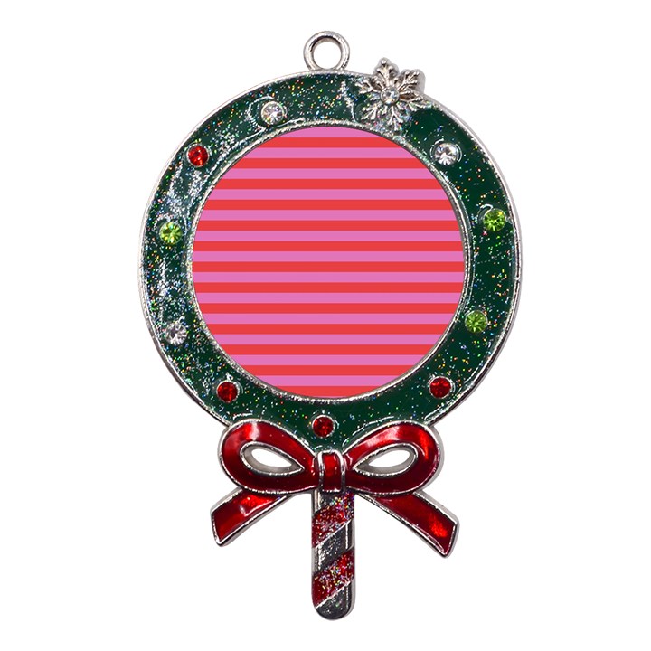 Stripes Striped Design Pattern Metal X Mas Lollipop with Crystal Ornament