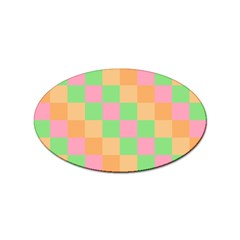 Checkerboard Pastel Squares Sticker (oval) by Grandong