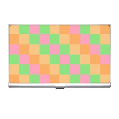 Checkerboard Pastel Squares Business Card Holder by Grandong