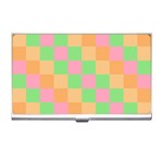 Checkerboard Pastel Squares Business Card Holder Front