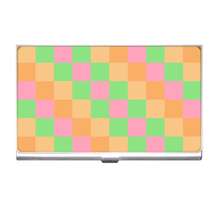 Checkerboard Pastel Squares Business Card Holder