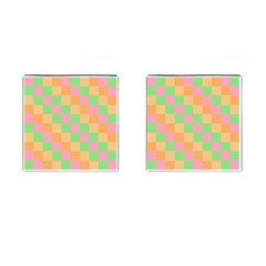 Checkerboard Pastel Squares Cufflinks (square) by Grandong