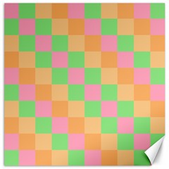 Checkerboard Pastel Squares Canvas 12  X 12  by Grandong