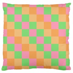 Checkerboard Pastel Squares Large Cushion Case (one Side) by Grandong