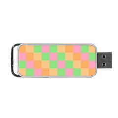 Checkerboard Pastel Squares Portable Usb Flash (two Sides) by Grandong