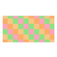 Checkerboard Pastel Squares Satin Shawl 45  X 80  by Grandong