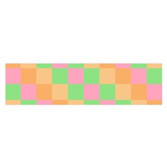 Checkerboard Pastel Squares Oblong Satin Scarf (16  X 60 ) by Grandong