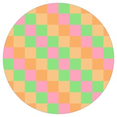 Checkerboard Pastel Squares Round Trivet by Grandong