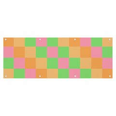 Checkerboard Pastel Squares Banner And Sign 8  X 3  by Grandong