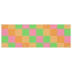 Checkerboard Pastel Squares Banner And Sign 9  X 3  by Grandong