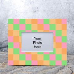 Checkerboard Pastel Squares White Tabletop Photo Frame 4 x6  by Grandong