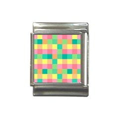 Checkerboard Pastel Square Italian Charm (13mm) by Grandong