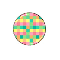 Checkerboard Pastel Square Hat Clip Ball Marker by Grandong