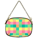 Checkerboard Pastel Square Chain Purse (Two Sides) Back