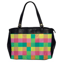 Checkerboard Pastel Square Oversize Office Handbag by Grandong