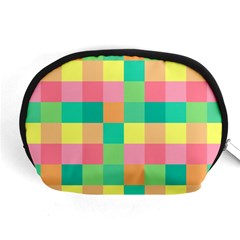 Checkerboard Pastel Square Accessory Pouch (medium) by Grandong