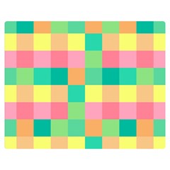 Checkerboard Pastel Square Two Sides Premium Plush Fleece Blanket (medium) by Grandong