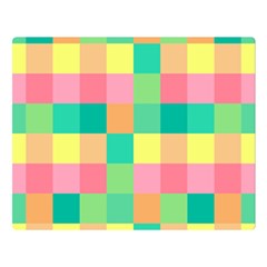 Checkerboard Pastel Square Two Sides Premium Plush Fleece Blanket (large) by Grandong