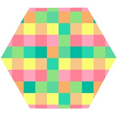 Checkerboard Pastel Square Wooden Puzzle Hexagon by Grandong