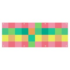 Checkerboard Pastel Square Banner And Sign 8  X 3  by Grandong