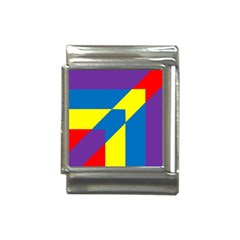 Colorful Red Yellow Blue Purple Italian Charm (13mm) by Grandong