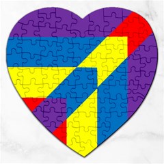 Colorful Red Yellow Blue Purple Jigsaw Puzzle (heart) by Grandong