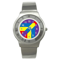 Colorful Red Yellow Blue Purple Stainless Steel Watch by Grandong