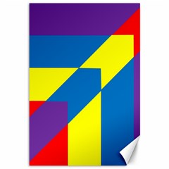 Colorful Red Yellow Blue Purple Canvas 12  X 18  by Grandong