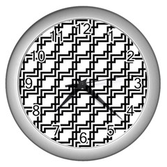 Pattern Monochrome Repeat Wall Clock (silver) by Apen