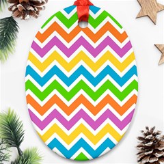 Chevron Pattern Design Texture Oval Ornament (two Sides) by Apen