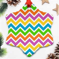 Chevron Pattern Design Texture Snowflake Ornament (two Sides) by Apen