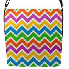 Chevron Pattern Design Texture Flap Closure Messenger Bag (s) by Apen