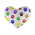 Pawprints Paw Prints Paw Animal Standard 16  Premium Heart Shape Cushions Back