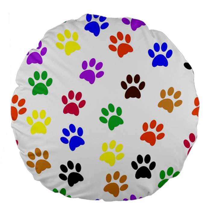 Pawprints Paw Prints Paw Animal Large 18  Premium Flano Round Cushions