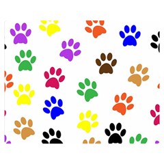 Pawprints Paw Prints Paw Animal Two Sides Premium Plush Fleece Blanket (medium) by Apen