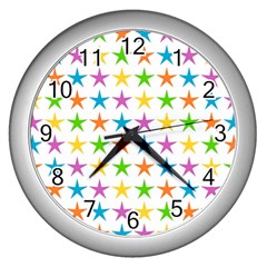 Star Pattern Design Decoration Wall Clock (Silver)