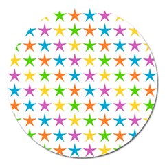 Star Pattern Design Decoration Magnet 5  (Round)