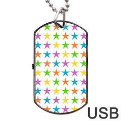 Star Pattern Design Decoration Dog Tag USB Flash (Two Sides)