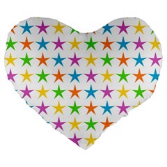 Star Pattern Design Decoration Large 19  Premium Flano Heart Shape Cushions