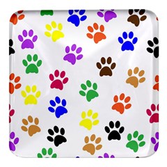 Pawprints Paw Prints Paw Animal Square Glass Fridge Magnet (4 Pack) by Apen