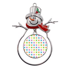 Star Pattern Design Decoration Metal Snowman Ornament