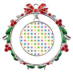 Star Pattern Design Decoration Metal X mas Wreath Ribbon Ornament