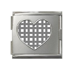 Seamless Stripe Pattern Lines Mega Link Heart Italian Charm (18mm) by Apen