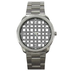 Seamless Stripe Pattern Lines Sport Metal Watch