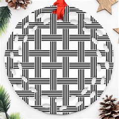 Seamless Stripe Pattern Lines Ornament (Round Filigree)