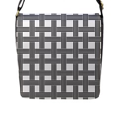 Seamless Stripe Pattern Lines Flap Closure Messenger Bag (L)