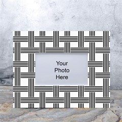 Seamless Stripe Pattern Lines White Tabletop Photo Frame 4 x6 