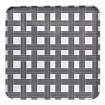 Seamless Stripe Pattern Lines Square Glass Fridge Magnet (4 pack) Front