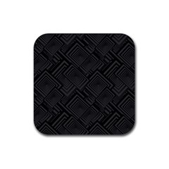 Diagonal Square Black Background Rubber Coaster (square)